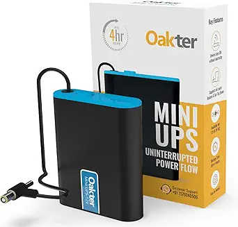 wifi_ups Oakter Mini UPS for 12V WiFi Router Broadband Modem | Backup Upto 4 Hours | WiFi UPS Power Backup During Power Cuts