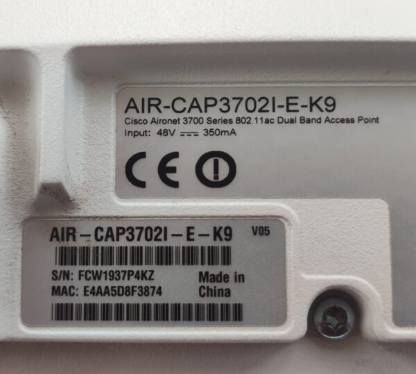 Cisco AIR-CAP3702I-E-K9 802.11ac Aironet 3700 Series Access Point 3700i POE
